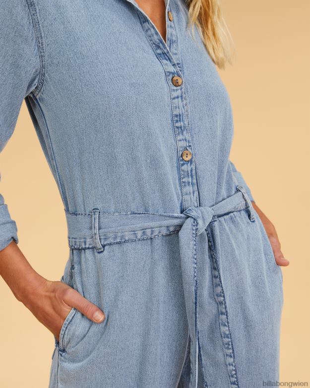Billabong Clothing 00V682319 | Billabong Salty Blonde Sunday Uniform Langarm-Jumpsuit salzig blau Frauen