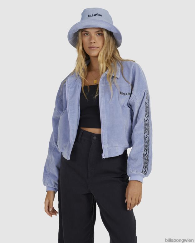 Billabong Clothing 00V681953 | Billabong Reiten Sie die farblich abgeschnittene Cordjacke welliges Blau Frauen