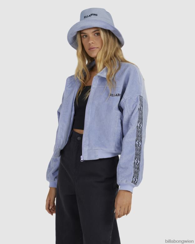 Billabong Clothing 00V681953 | Billabong Reiten Sie die farblich abgeschnittene Cordjacke welliges Blau Frauen