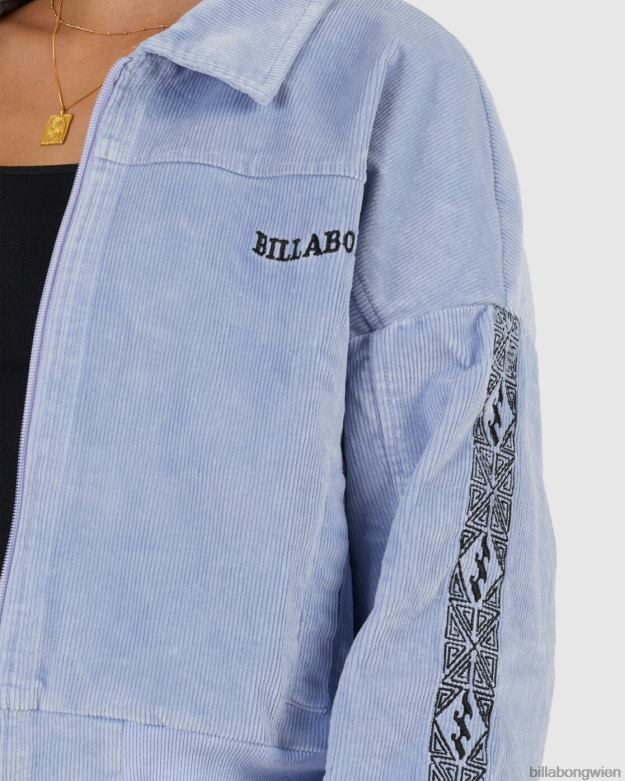 Billabong Clothing 00V681953 | Billabong Reiten Sie die farblich abgeschnittene Cordjacke welliges Blau Frauen
