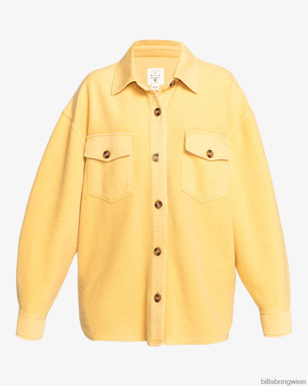 Billabong Clothing 00V682116 | Billabong Anytime-Shacket-Oversize-Jacke mit durchgehender Knopfleiste Goldküste Frauen