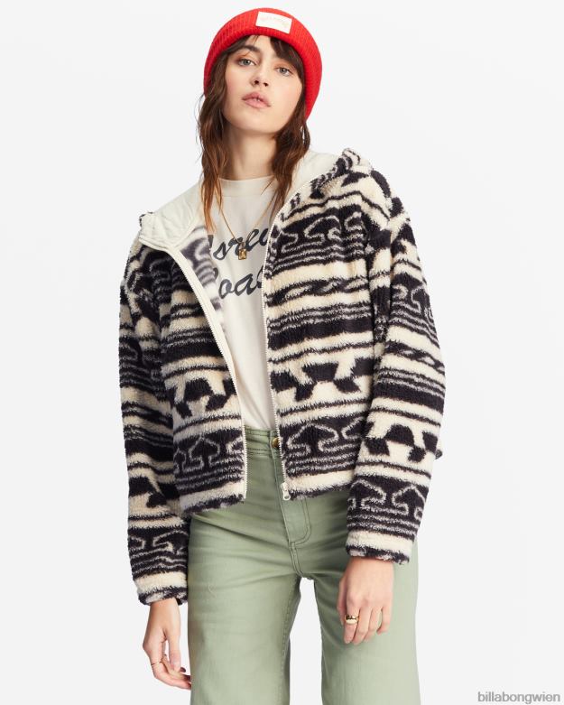 Billabong Clothing 00V682209 | Billabong Marlowe Fleece-Kapuzenjacke mit Reißverschluss aus schwarz Frauen