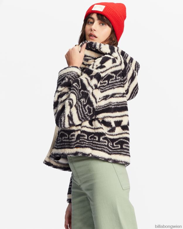 Billabong Clothing 00V682209 | Billabong Marlowe Fleece-Kapuzenjacke mit Reißverschluss aus schwarz Frauen