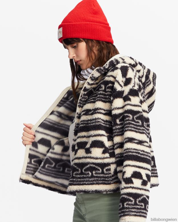 Billabong Clothing 00V682209 | Billabong Marlowe Fleece-Kapuzenjacke mit Reißverschluss aus schwarz Frauen