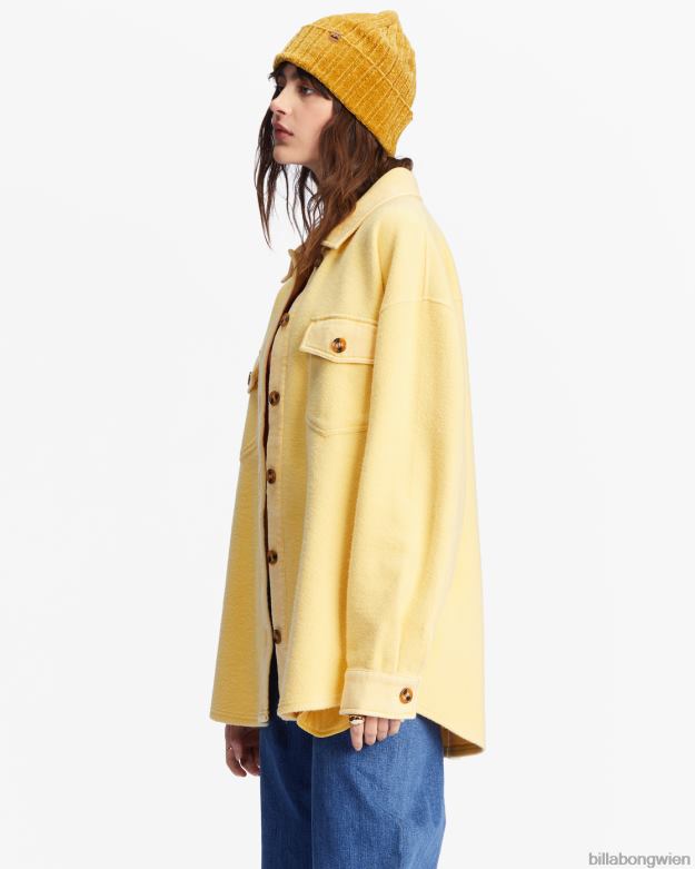 Billabong Clothing 00V682220 | Billabong Anytime-Shacket-Oversize-Jacke mit durchgehender Knopfleiste sanfte Benommenheit Frauen