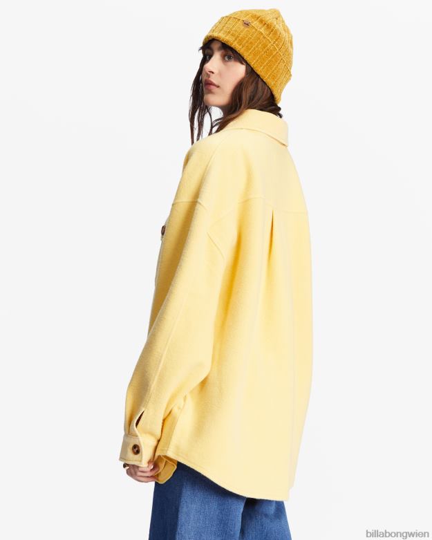 Billabong Clothing 00V682220 | Billabong Anytime-Shacket-Oversize-Jacke mit durchgehender Knopfleiste sanfte Benommenheit Frauen