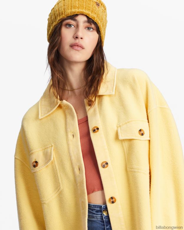 Billabong Clothing 00V682220 | Billabong Anytime-Shacket-Oversize-Jacke mit durchgehender Knopfleiste sanfte Benommenheit Frauen