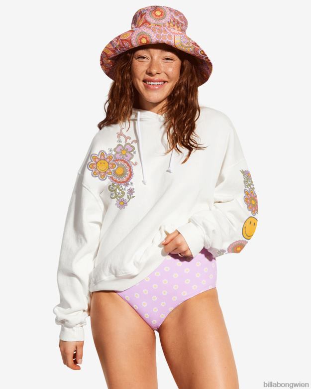 Billabong Clothing 00V682179 | Billabong Billabong x Smiley Hidden Smiles Kapuzenpullover Salzkristall Frauen