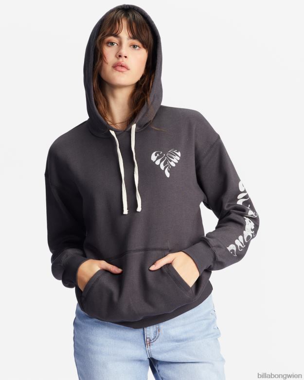 Billabong Clothing 00V682223 | Billabong „Gib Liebe“-Grafik-Hoodie aus schwarz Frauen