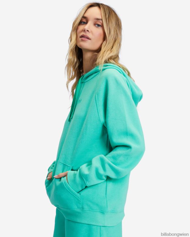 Billabong Clothing 00V682367 | Billabong Legacy 2.0 übergroßer Kapuzenpullover tropisches Grün Frauen