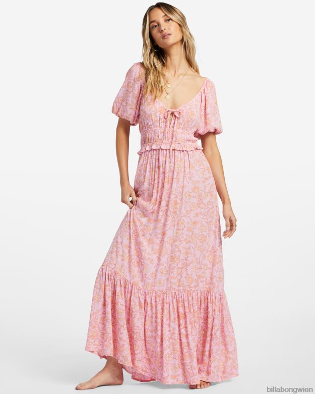 Billabong Clothing 00V681813 | Billabong Sweet on You Maxikleid Rosa Spuren Frauen
