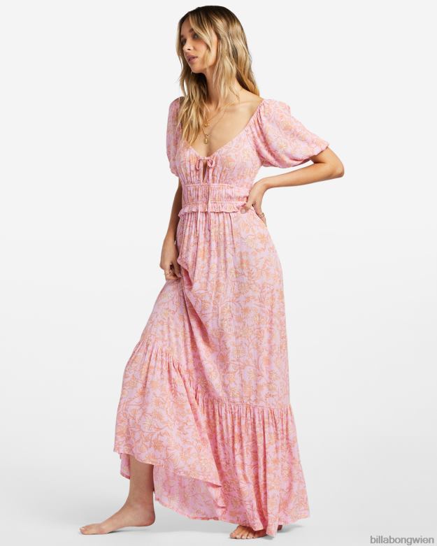 Billabong Clothing 00V681813 | Billabong Sweet on You Maxikleid Rosa Spuren Frauen