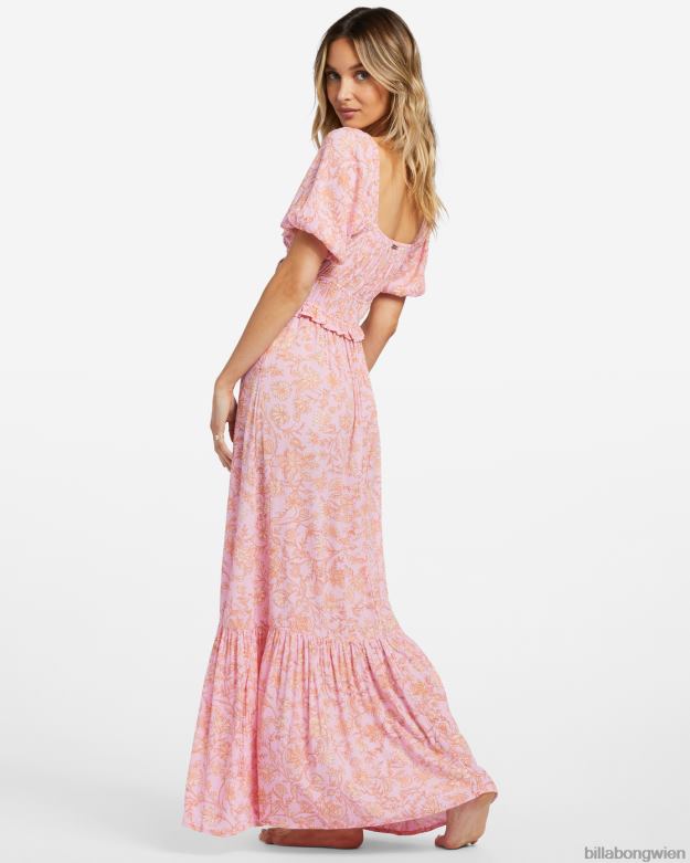 Billabong Clothing 00V681813 | Billabong Sweet on You Maxikleid Rosa Spuren Frauen