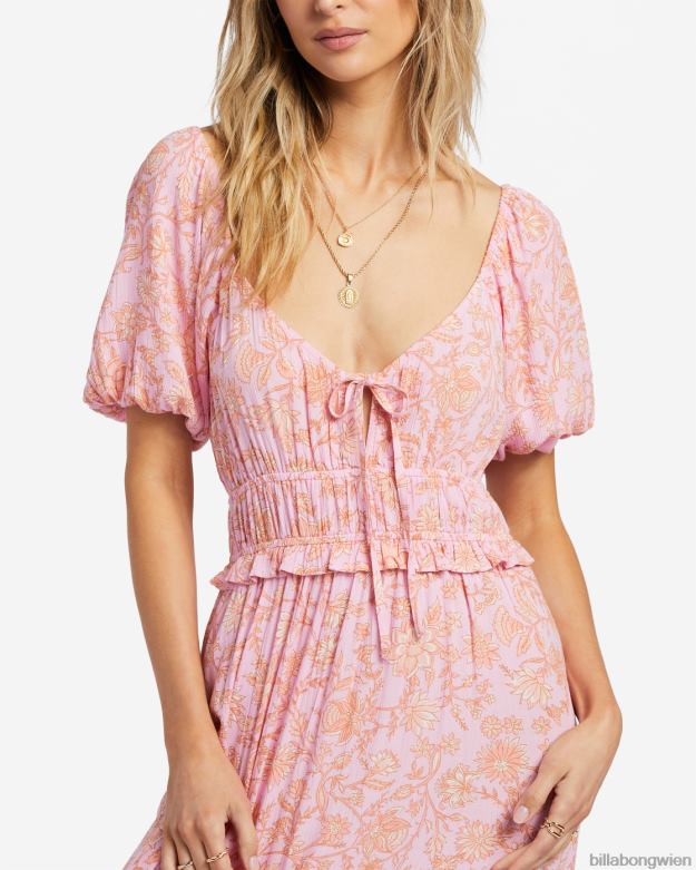 Billabong Clothing 00V681813 | Billabong Sweet on You Maxikleid Rosa Spuren Frauen