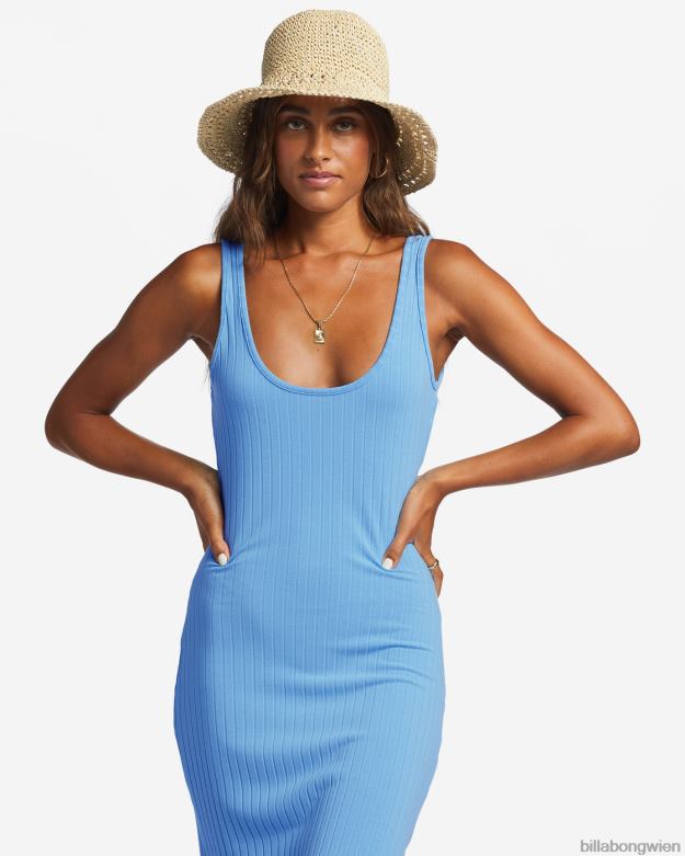 Billabong Clothing 00V681906 | Billabong Werfen Sie einen Blick auf das Rippstrickkleid blaue Benommenheit Frauen