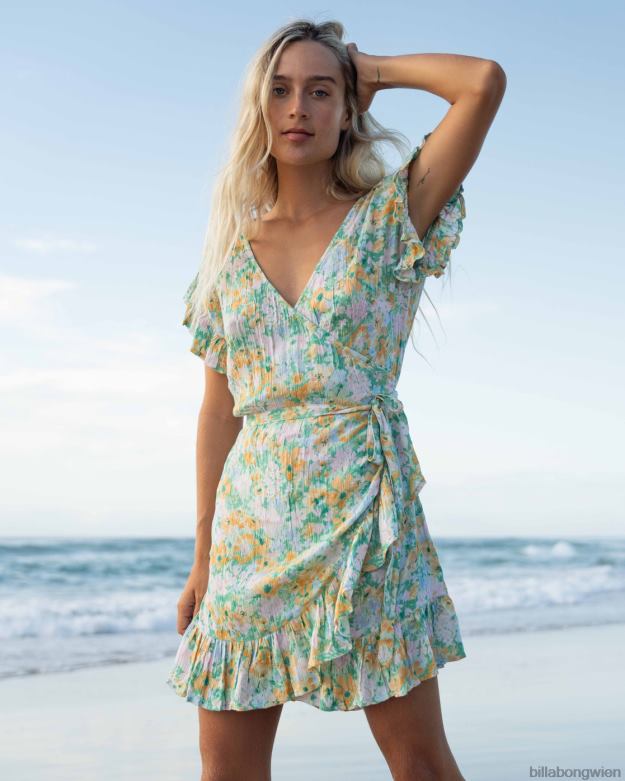 Billabong Clothing 00V681908 | Billabong Wickel- und Rollwebkleid Grün Frauen