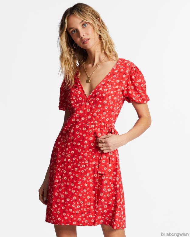 Billabong Clothing 00V681942 | Billabong Hot Tropicals Mini-Wickelkleid heller Mohn Frauen