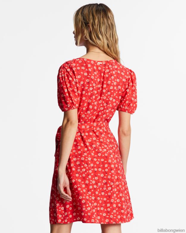 Billabong Clothing 00V681942 | Billabong Hot Tropicals Mini-Wickelkleid heller Mohn Frauen