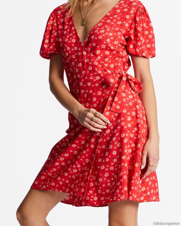 Billabong Clothing 00V681942 | Billabong Hot Tropicals Mini-Wickelkleid heller Mohn Frauen