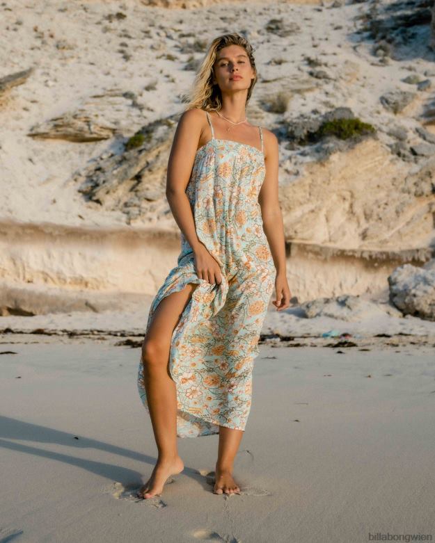 Billabong Clothing 00V681983 | Billabong Midikleid von „Distant Shores“. reines Aqua Frauen