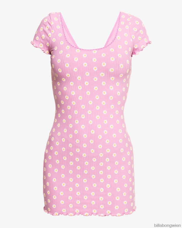 Billabong Clothing 00V681986 | Billabong billabong x smiley haben ein tolles Gänseblümchen-T-Shirt-Kleid Dame Lavendel Frauen