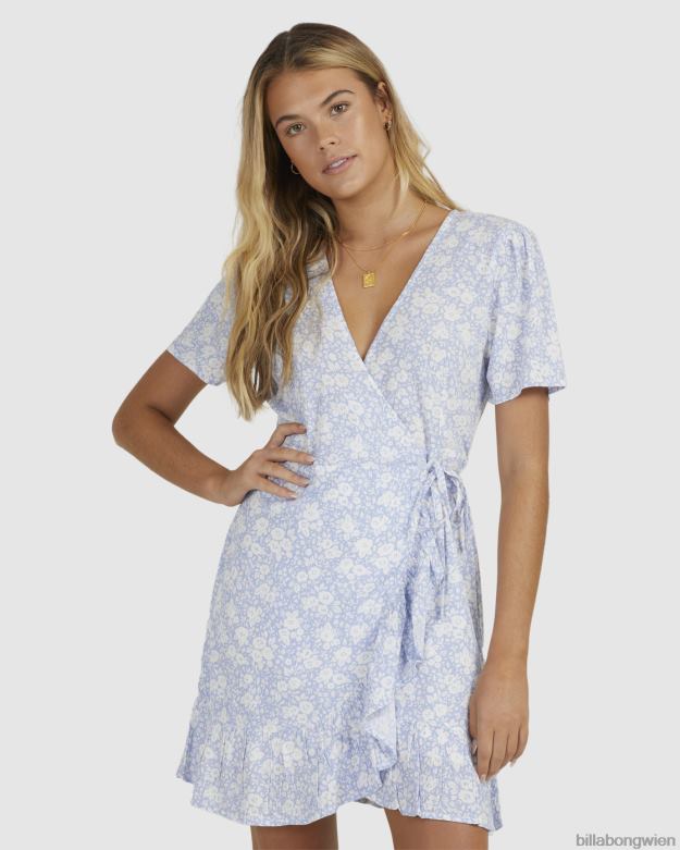 Billabong Clothing 00V682011 | Billabong Blaues Bell Bella Wickelkleid Blau Frauen