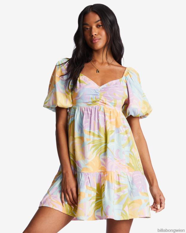 Billabong Clothing 00V682020 | Billabong Be Mine Babydoll-Kleid weiß/mehrfarbig Frauen