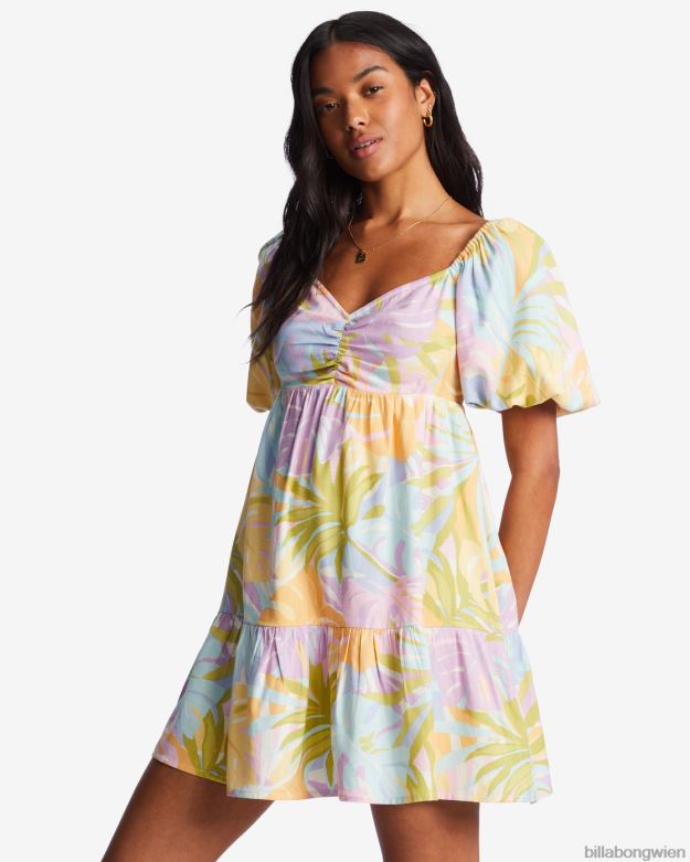 Billabong Clothing 00V682020 | Billabong Be Mine Babydoll-Kleid weiß/mehrfarbig Frauen