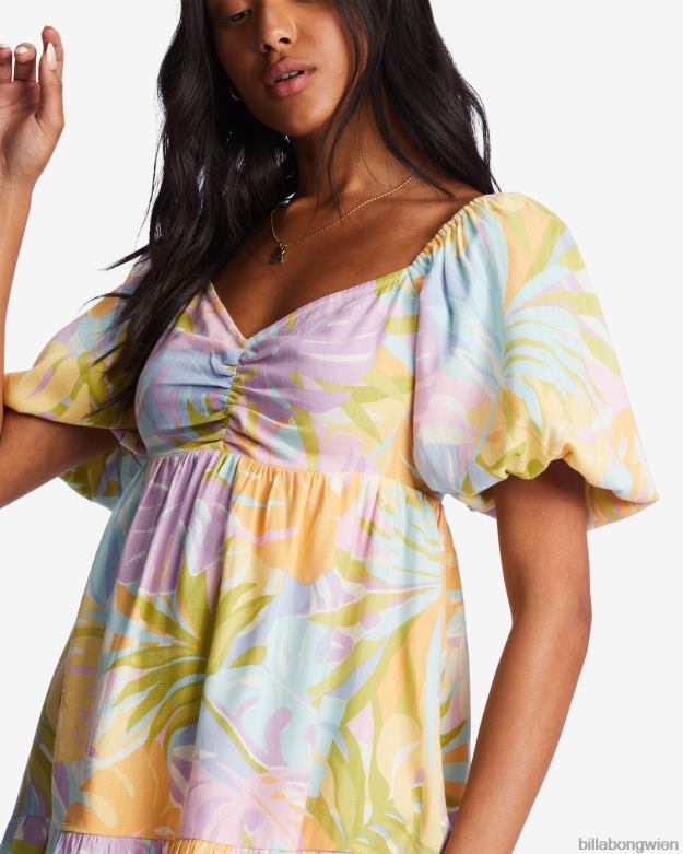Billabong Clothing 00V682020 | Billabong Be Mine Babydoll-Kleid weiß/mehrfarbig Frauen