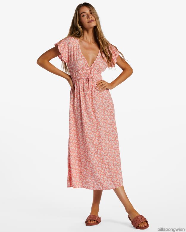 Billabong Clothing 00V682045 | Billabong Picknick-Date-Midikleid Flamingo Frauen