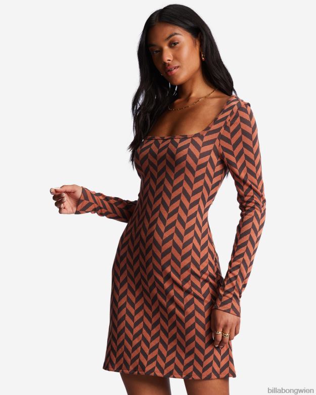 Billabong Clothing 00V682128 | Billabong Immer noch Ihr langärmliges Jerseykleid für Mädchen Ziegel Frauen