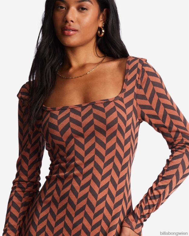 Billabong Clothing 00V682128 | Billabong Immer noch Ihr langärmliges Jerseykleid für Mädchen Ziegel Frauen