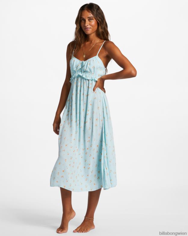 Billabong Clothing 00V682172 | Billabong Rebel Heart Midi-Slipkleid reines Aqua Frauen