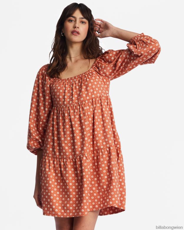 Billabong Clothing 00V682178 | Billabong Love Crush Babydoll-Kleid Ziegel Frauen