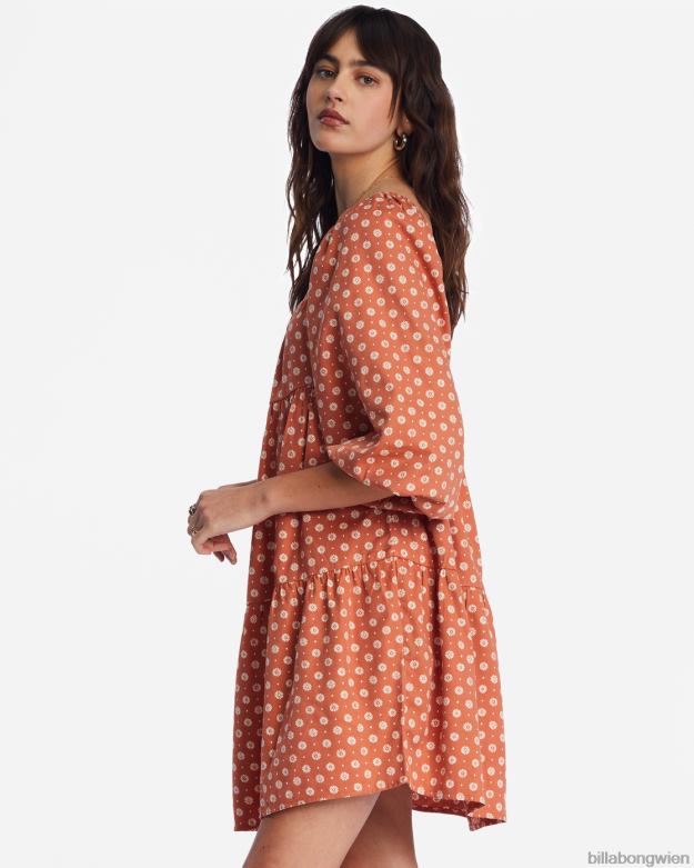 Billabong Clothing 00V682178 | Billabong Love Crush Babydoll-Kleid Ziegel Frauen