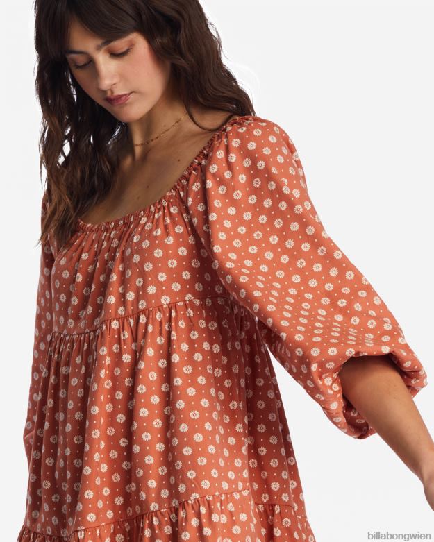 Billabong Clothing 00V682178 | Billabong Love Crush Babydoll-Kleid Ziegel Frauen
