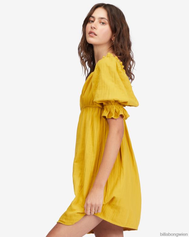 Billabong Clothing 00V682260 | Billabong perfektes Paradies-Babydoll-Kleid goldene Note Frauen