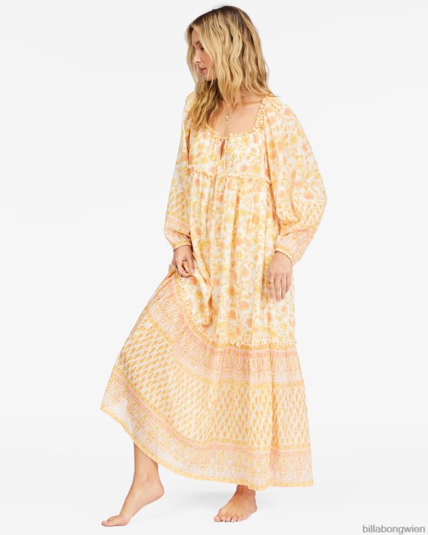Billabong Clothing 00V682270 | Billabong Langärmliges Maxikleid mit endlosem Sonnenuntergang Salzkristall Frauen