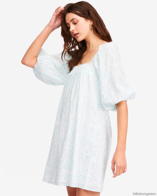 Billabong Clothing 00V682313 | Billabong Babydoll-Kleid mit Blumenfeldern Regentropfen Frauen