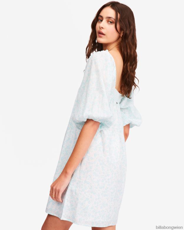 Billabong Clothing 00V682313 | Billabong Babydoll-Kleid mit Blumenfeldern Regentropfen Frauen
