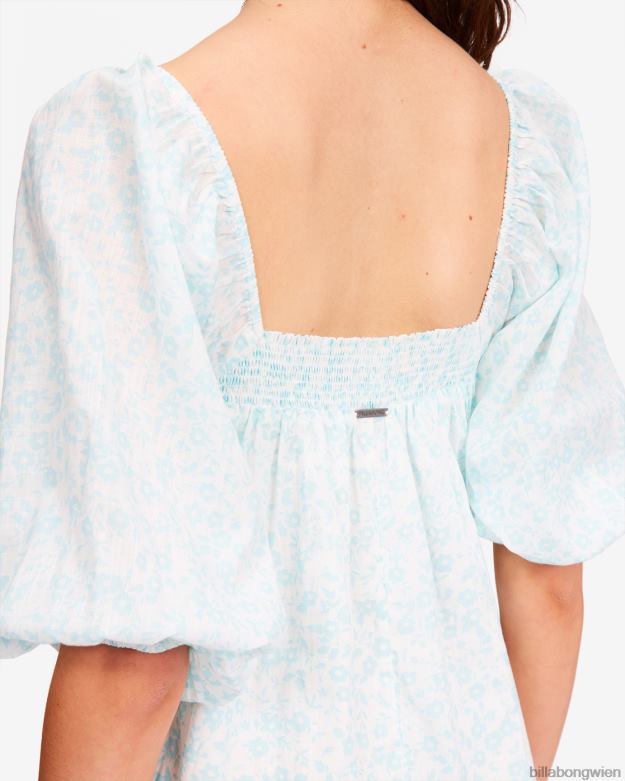 Billabong Clothing 00V682313 | Billabong Babydoll-Kleid mit Blumenfeldern Regentropfen Frauen