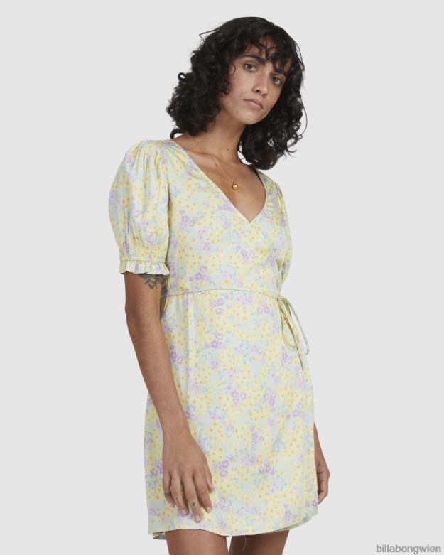 Billabong Clothing 00V682339 | Billabong Sturm-Wickelkleid Zitronenlimette Frauen