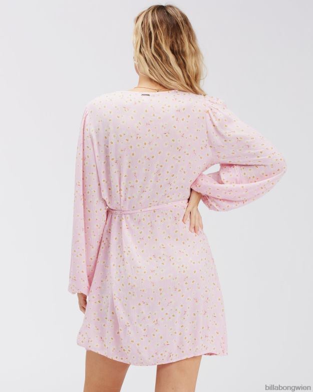 Billabong Clothing 00V682344 | Billabong Frühlingsromantisches Mini-Wickelkleid rosa Dame Frauen
