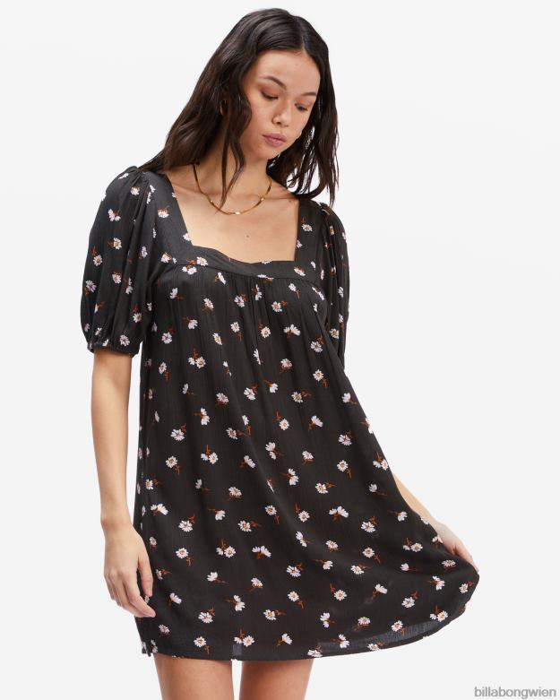 Billabong Clothing 00V682356 | Billabong Bay-Side-Babydoll-Kleid aus schwarz Frauen