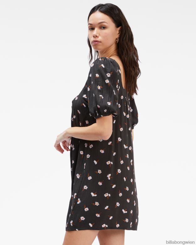 Billabong Clothing 00V682356 | Billabong Bay-Side-Babydoll-Kleid aus schwarz Frauen
