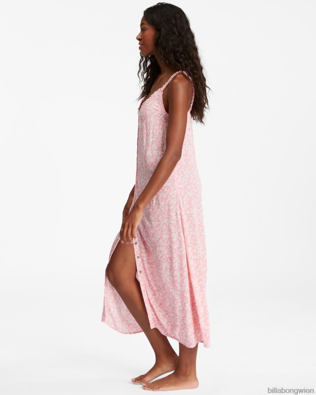 Billabong Clothing 00V682371 | Billabong Kleid mit süßen Kanten rosa Sonnenuntergang Frauen