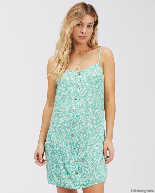 Billabong Clothing 00V682376 | Billabong Mini-Slipkleid im Morgenlicht tropisches Grün Frauen