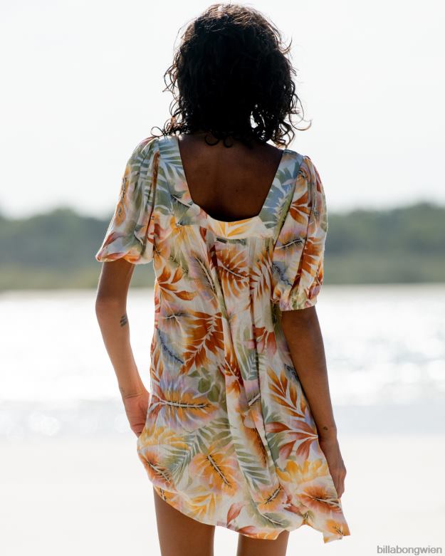 Billabong Clothing 00V682378 | Billabong Bay-Side-Babydoll-Kleid weiß/mehrfarbig Frauen