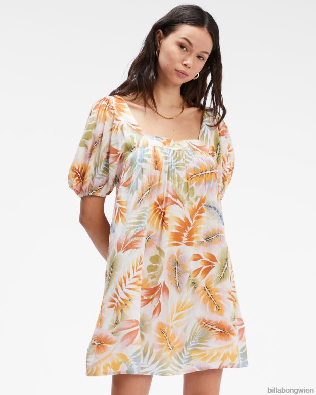 Billabong Clothing 00V682378 | Billabong Bay-Side-Babydoll-Kleid weiß/mehrfarbig Frauen