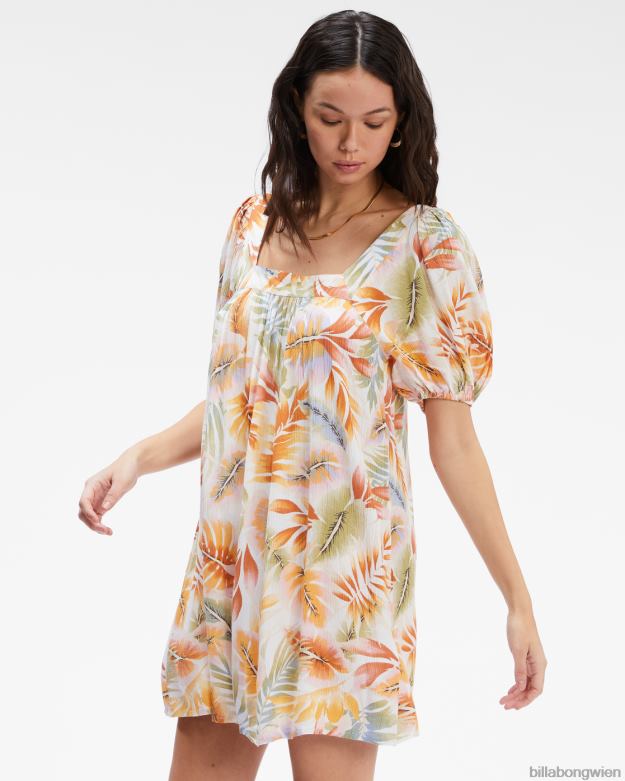 Billabong Clothing 00V682378 | Billabong Bay-Side-Babydoll-Kleid weiß/mehrfarbig Frauen